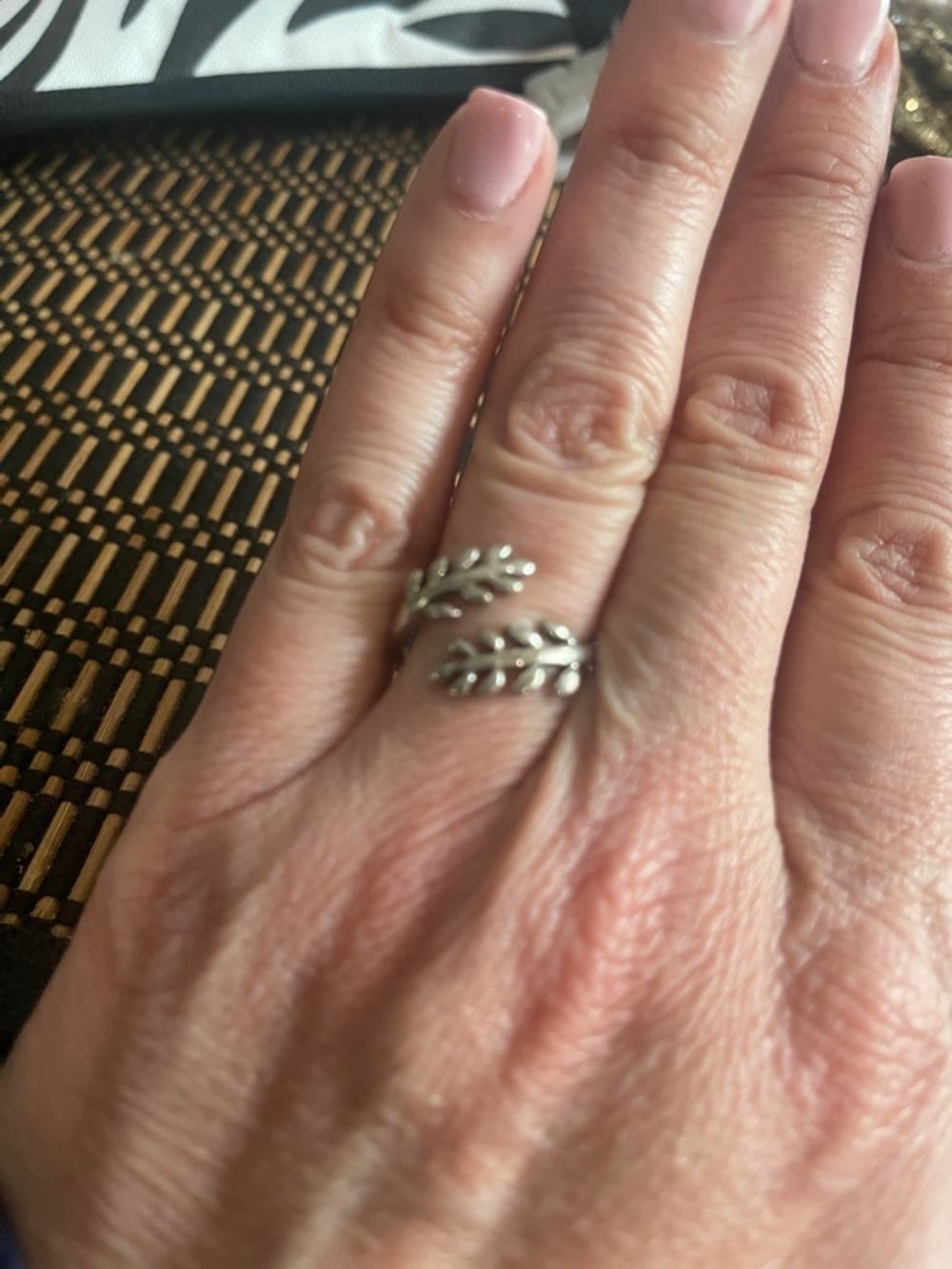Sterling Silver Leaf Wrap Ring - Silver